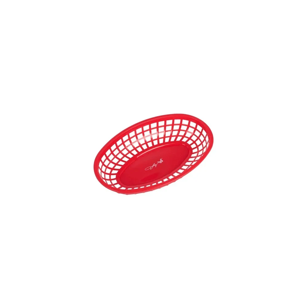 Dolly Parton Red Plastic Food Serving Basket Oval Diner Style Butterfly Logo